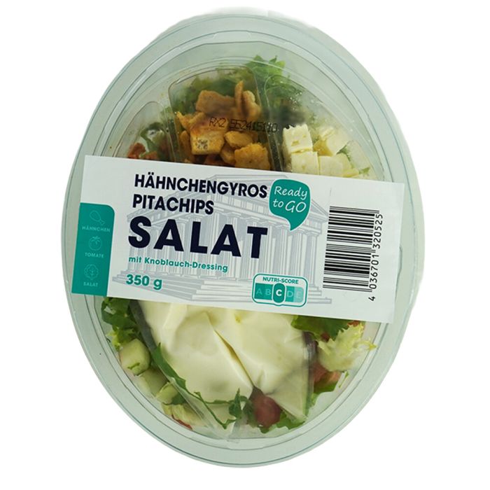 Hähnchengyros Pitachips Salat