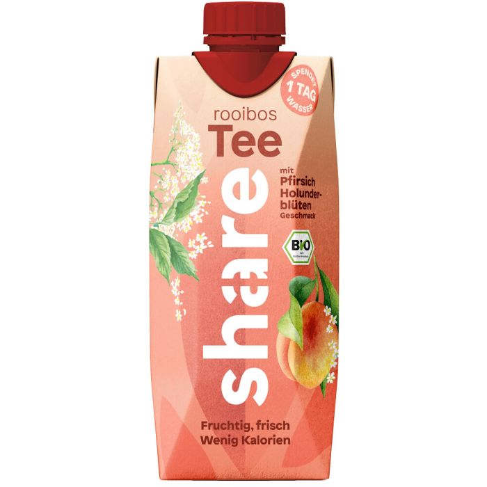share Bio Teegetränk Rooibos Pfirsich Holunderblüte